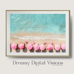 Coastal Cowgirl Painting, Pink Beach Print, Coastal Preppy Printable Wall Art, Summer Trendy Wall Art, Pink Printable Wall Art, Girly Decor