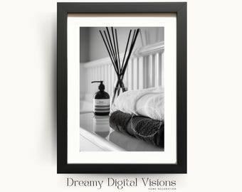 Relaxing Bathroom Wall Art, Home Spa Decor Digital Print, Printable Guest Bathroom Art, Minimalist Bathroom Decor, Spa Decoration Print