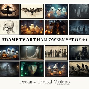 Halloween TV Art Bundle Set of 40 Digital Images, Frame TV Halloween set, Spooky Halloween Digital Art for tv, Halloween Frame tv Art Set