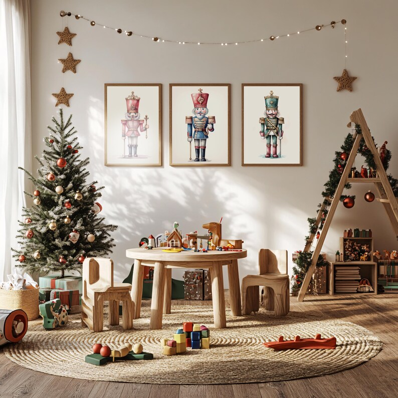 Set of 6 Classic Nutcracker Christmas Prints, Traditional Christmas