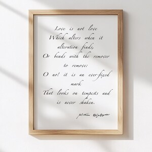 Love is Not Love Shakespeare Love Valentines Quote, Romantic Valentine's Day Gift or Anniversary Gift, Book Quote, Quick Anniversary Gift