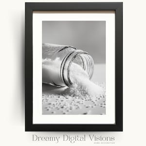 Kitchen Wall Art, Black and White Sugar Print, Gift for Bakers, Kitchen Print, Culinary Poster, Artistic Kitchen Wall Decor, Printable Art