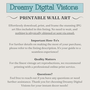 An info sheet on how to use printable art