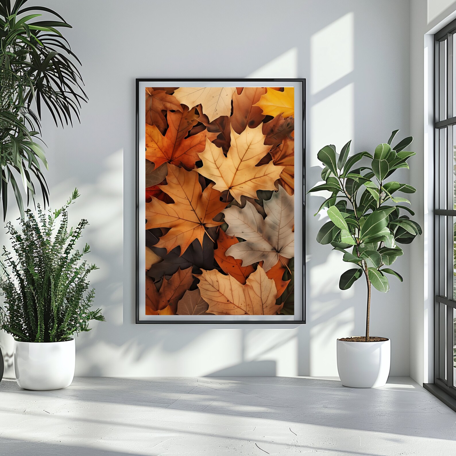 Fall Wall Autumn Leaves Wall Art, Fall Leaves Print, Cozy Autumn Wall Decor ...