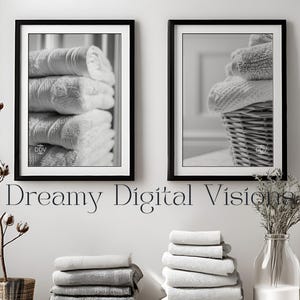 Set of 2 Elegant Laundry Room Prints, Black and White Laundry Room Wall Art, Printable Modern Laundry Decor, Farmhouse Laundry Wall Art