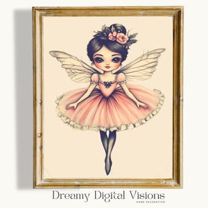 The Sugar Plum Fairy Print, Nutcracker Christmas Wall Art, Classic Christmas Home Decor, Fairy Ballet Dancer Print, Traditional Christmas
