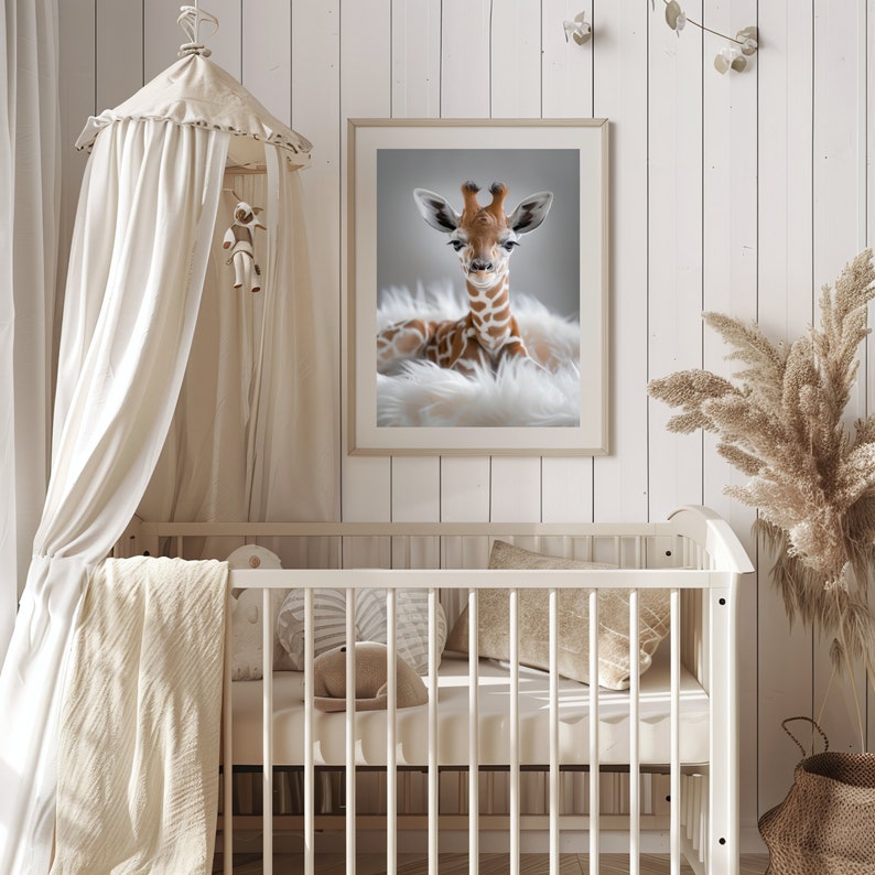 Cute Baby Giraffe Nursery Wall Art Print, Farmhouse Nursery Decor ...