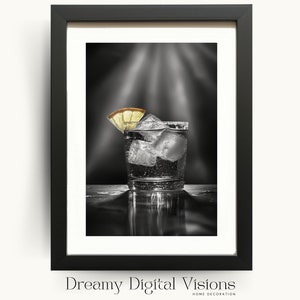 Old Fashioned Cocktail Art Print, Vintage Bar Cart Decor, Bar Cart Accessory Wall Art, Printable Home Bar Decor, Gift for Cocktail Lovers
