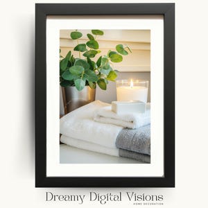 Spa and Guest Bathroom Wall Art, Relaxing Bathroom Art, Printable Home Spa Decor, Neutral Bathroom Decor, Minimalist Spa Decoration Print