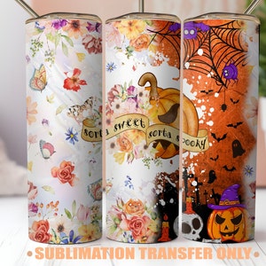 Sublimation Print Christmas Ready to Press Heat Transfer Sublimation Transfer Wrap for Tumbler 20oz Skinny Blank Tumbler Pink Pumpkin Design