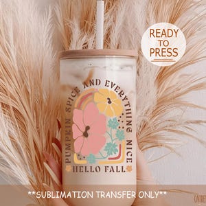 Custom Glass Can Sublimation Print, Ready to Press Heat Transfer, Sublimation Wrap for Tumbler Pocket Print, Halloween Fall Season