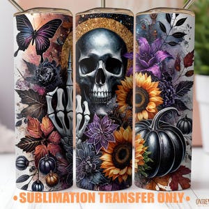 Ready to Press Sublimation Wrap for Tumbler, Skinny Tumbler Print, Custom  Sublimation Design, Halloween Skull Goth, 20oz Straight Print
