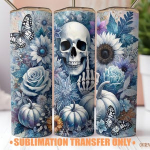 Ready to Press Sublimation Wrap for Tumbler, Skinny Tumbler Print, Custom  Sublimation Design, Halloween Skull Goth, 20oz Straight Print