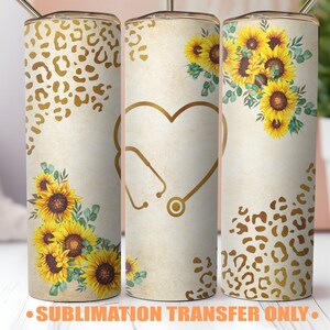 Sublimation Print Nurse Ready to Press Heat Transfer Sublimation Transfer Wrap for Tumbler, 20oz Skinny Blank Tumbler RN Design, Pre Med