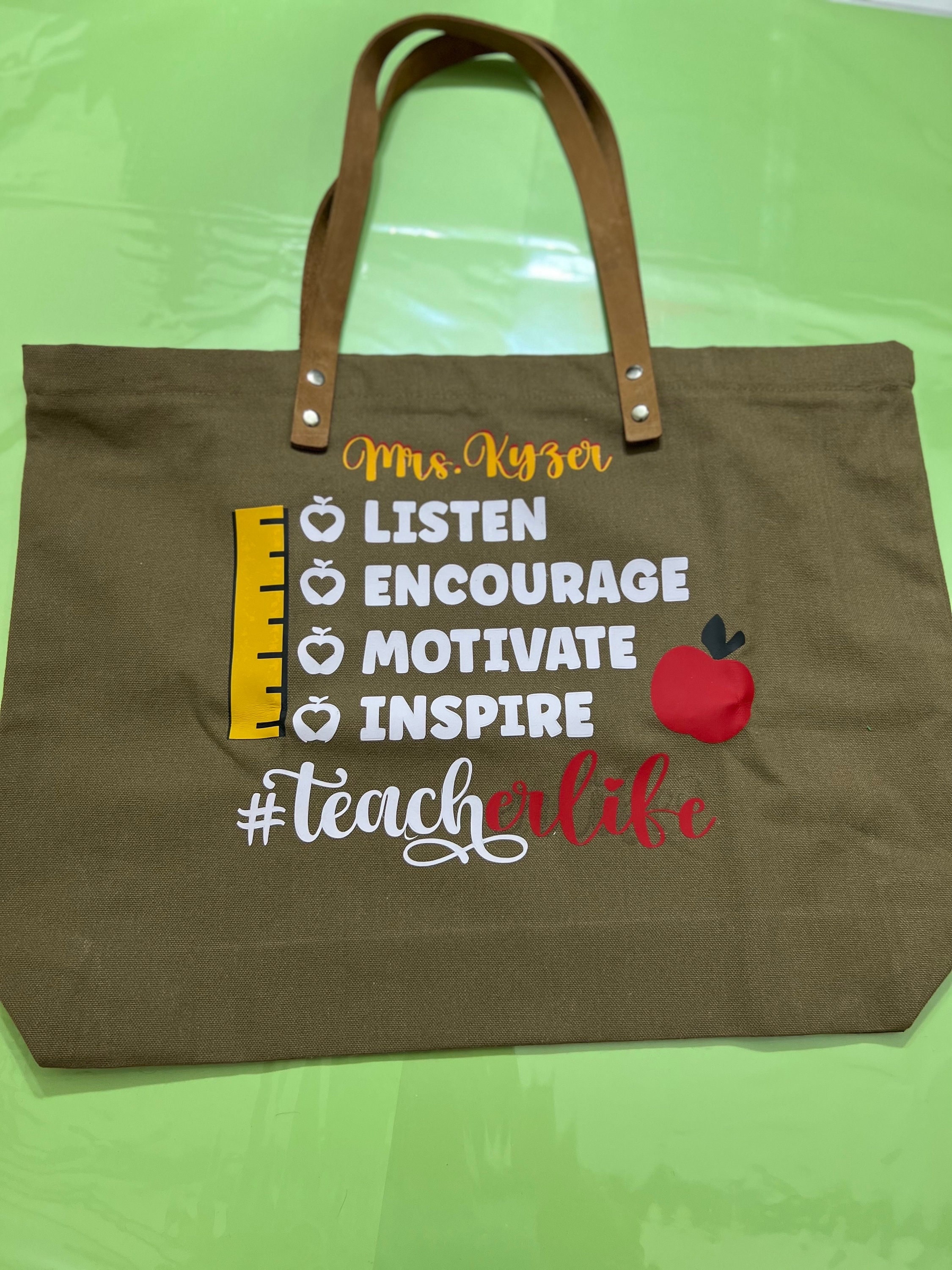 Personalized Teacher Tote Bag Teacher Appreciation Gift Etsy