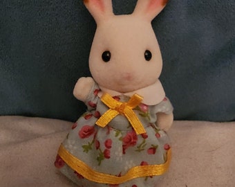 VINTAGE Calico Critters Sylvanian Rabbit BUNNY Doll House Toy Figurine 3" VGUC