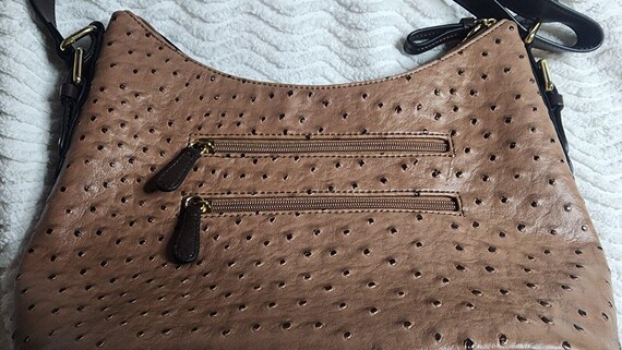 Beautiful GIANI BERNINI Ostrich Embosd Faux Leather Hobo Style HANDBAG Purse Euc Etsy