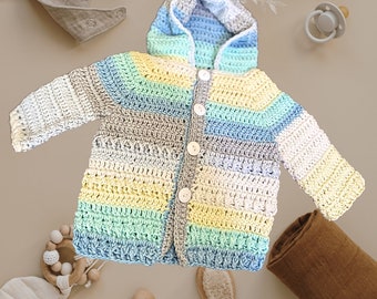 Striped Unisex Hooded Baby Sweater