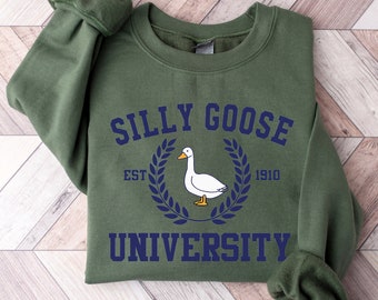 Camicia Silly Goose University, Camicia a maniche corte Silly Goose University, Maglietta divertente, Camicia Funny Goose, Camicia Funny Goose University