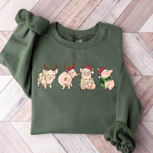 Christmas Pig Shirt, Christmas Animals Sweater, Funny Pig Christmas Shirt, Pig Lover Gift, Farm Animals Christmas Shirt, Xmas Apparel