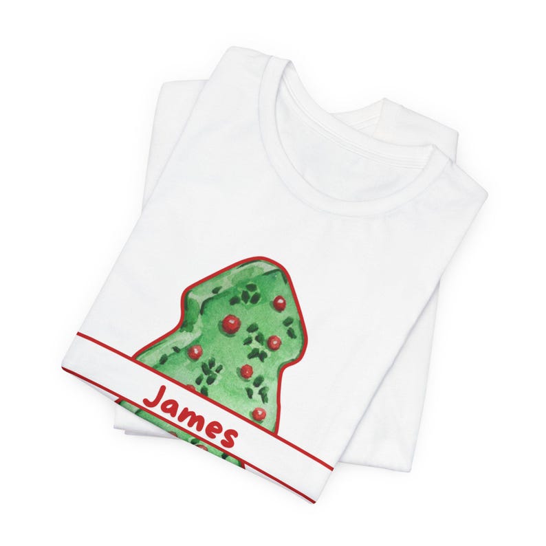 Green Christmas Tree Cake Name Personalized Unisex Jersey Short Sleeve