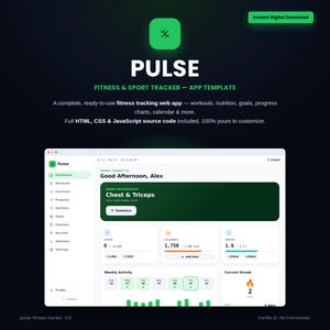 Fitness Tracker | Workout & Nutrition PWA Source Code | HTML CSS JavaScript | Dark Mode 10 Languages