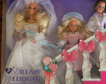 1993 Barbie Dream Wedding with Barbie, Stacie and Todd