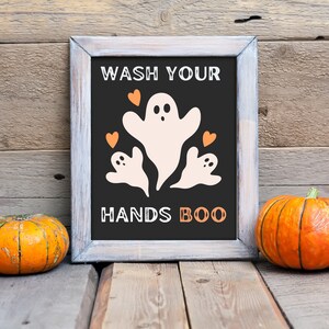 Halloween Art | Wash Your Hands Sign | Bathroom Wall Art | Digital Ghost Print | Trendy Bathroom Decor | Wash Your Hands Boo | Spooky Decor