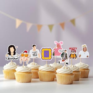 Friends Party Cupcake Toppers – Printable Friends Birthday Theme, DIY Digital File
