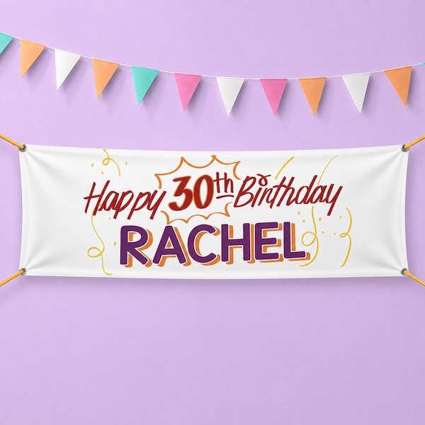30th Birthday Banner Friends – Rachel’s, Friends Theme, Printable Party Decoration, DIY Digital File