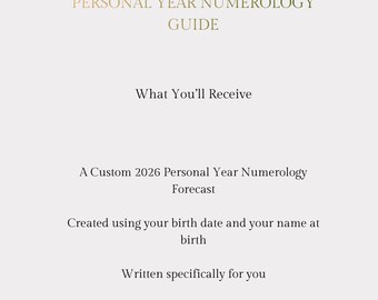 Personal Year Numerology Guide 2026 – Custom Digital PDF, Crafted with Intention, 7-Day Delivery