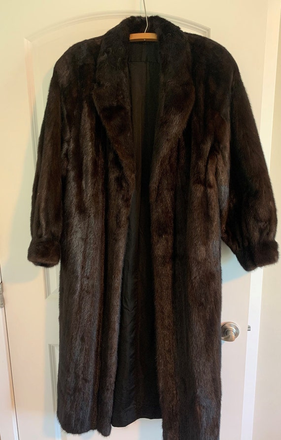 Mahogany Mink Fur Coat, Real Vintage Mink Fur Coat