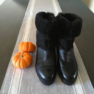 La Canadienne Vintage Black Leather Boots Women's 8.5