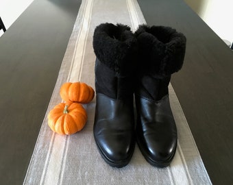 La Canadienne Vintage Black Leather Boots Women's 8.5