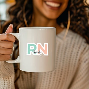 Personalized gift for RN ceramic Mug - Custom coffee mug Nurse Gift - Name Personalized Cup for Registered nurse ~ Nurse graduation present