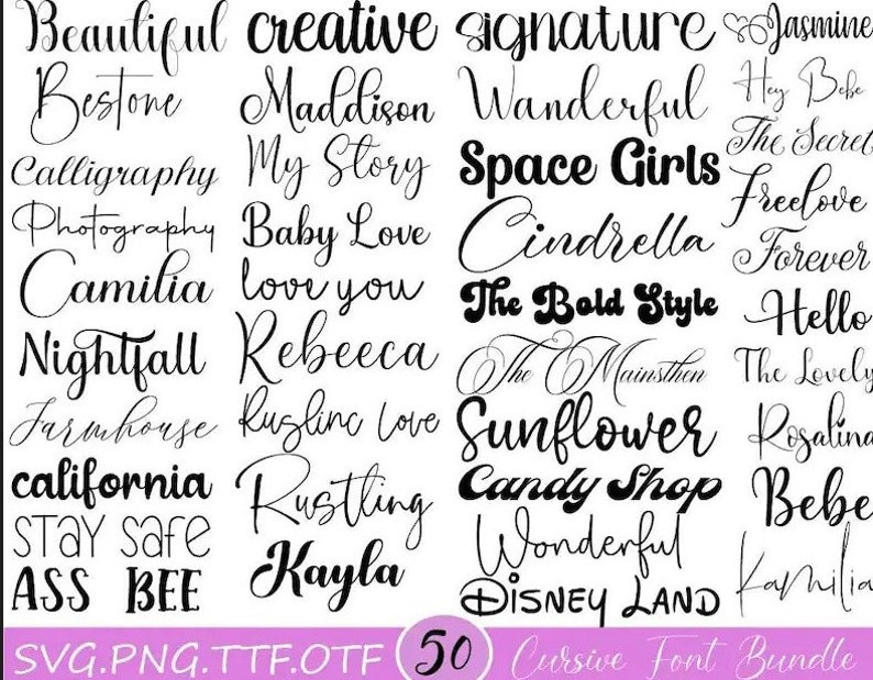 The Ultimate 50 Fonts Font Bundle Cricut Canva Font - Etsy Canada