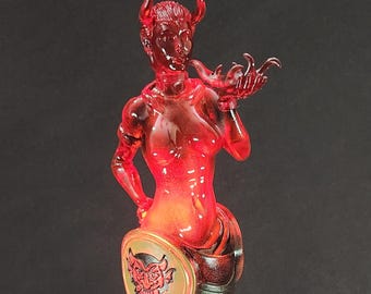 Devil’s Kiss Vigor Bottle – Hand Painted Fantasy Gaming Decor, Steampunk Alchemy Prop, Large Collectible