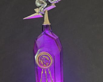 Shock Jockey Vigor Bottle – Hand Painted Fantasy Gaming Decor, Steampunk Alchemy Prop, Large  Collectible