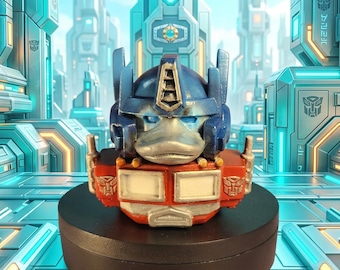 Hand Painted Optimus Duck – Jeep Ducking Game, Autobot Fan Collectible (UV Coated)