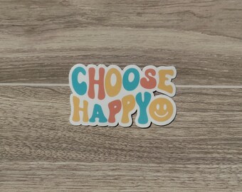 Kies Happy Sticker - weerbestendige vinylsticker