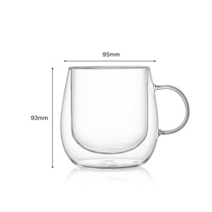 Tazas de café de doble pared de borosilicato, tazas de vidrio aislante hechas a mano de 10 oz (juego de 2) imagen 2