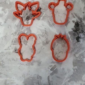 3d Printed Five Nights At Freddy&#39;s Cookie Cutter Silouhette (Set Of 4) (color varies)