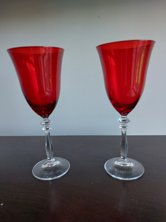 Superb Hand Cut Lead Crystal Water or Wine Glass - Ruby Lane
