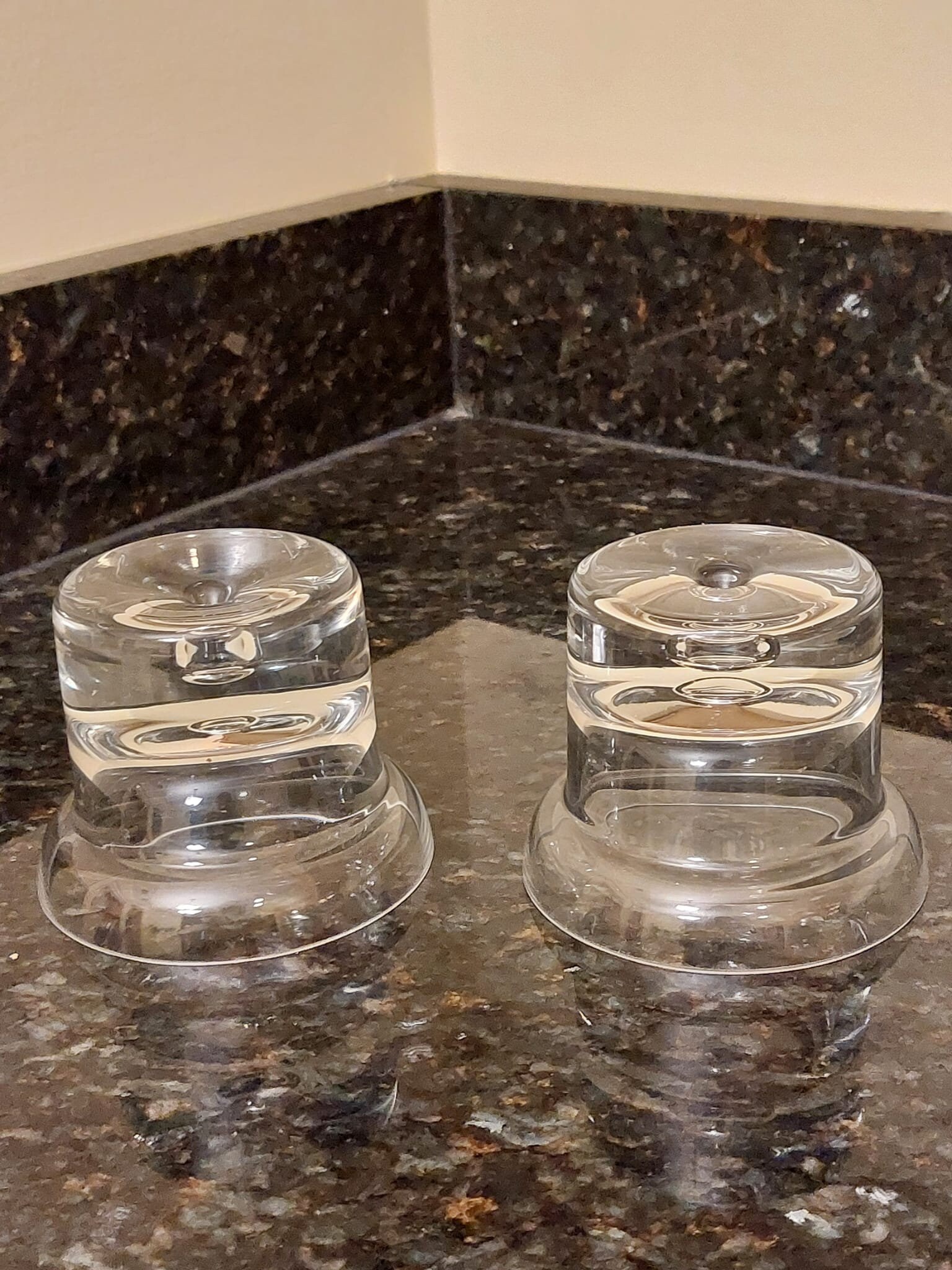Set of 2 Crate & Barrel Krosno Crystal Votive Candle Holder 3 1/8 H