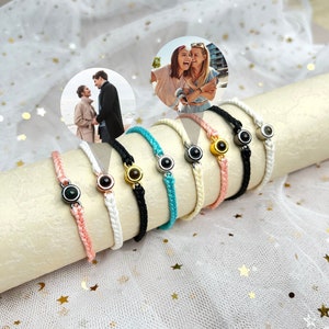 Personalized Photo Bracelet, Photo Projection Bracelet, Custom Bracelet for Birthday, Rope Bracelet, Photo Inside Bracelet, Couple Gifts