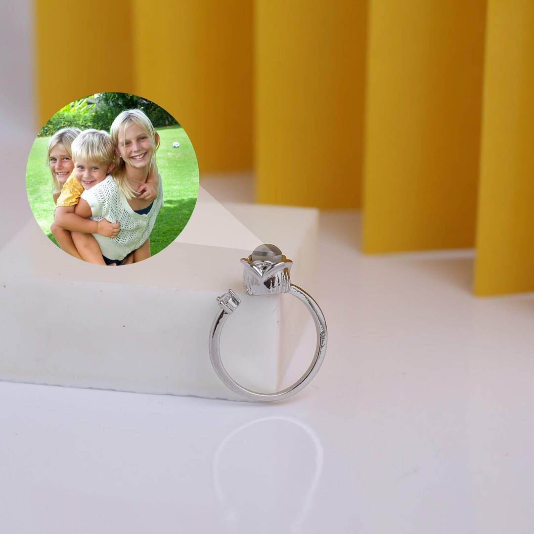 Memory Photo Projection Ring, Custom Hidden Picture Jewelry ...