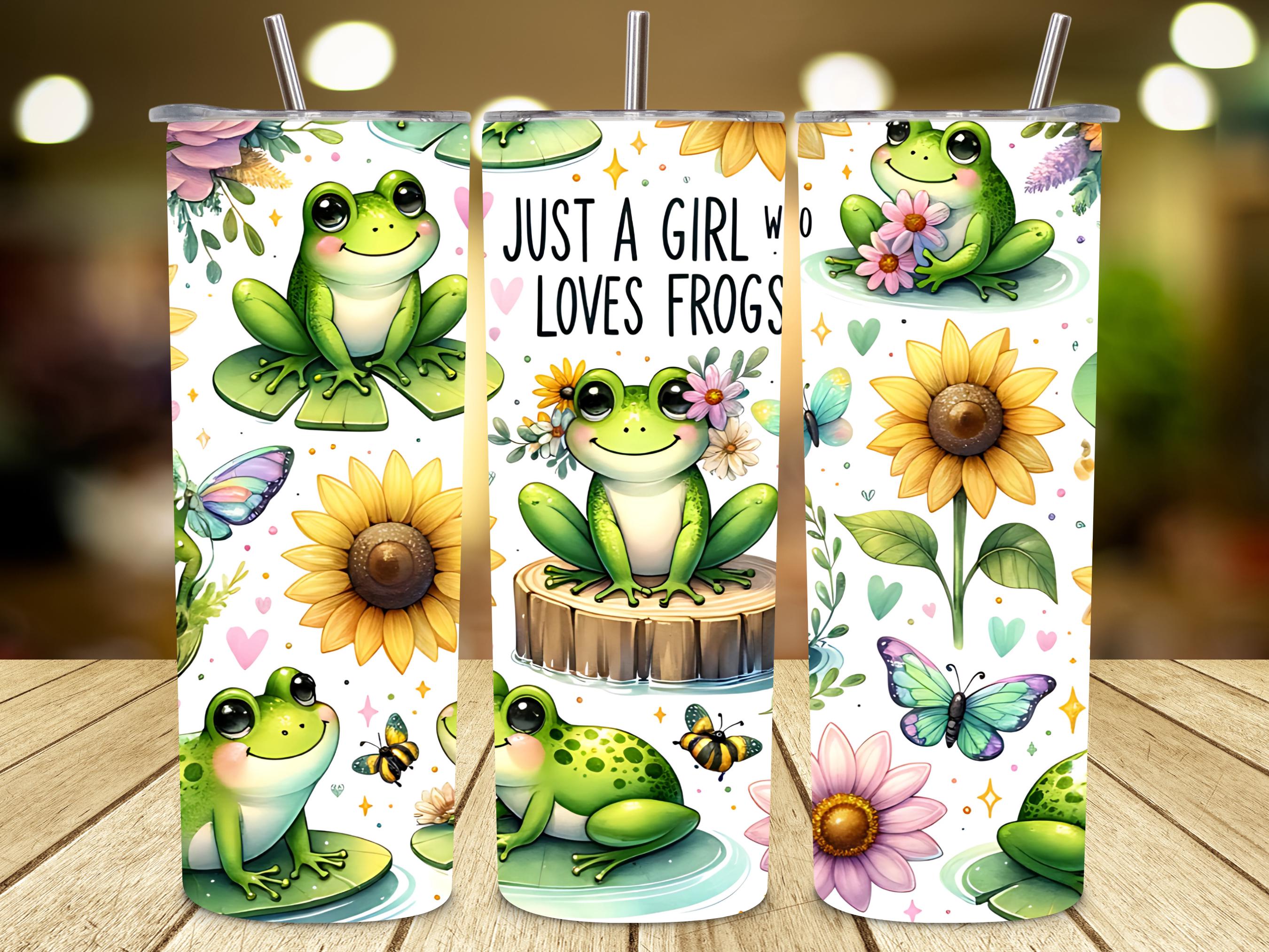 Funny Frog Tumbler Wrap PNG: 20oz Skinny Tumbler Sublimation Design ...