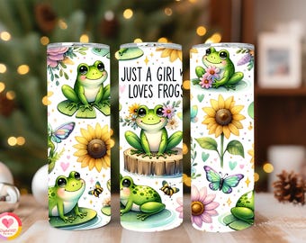 Funny Frog Tumbler Wrap PNG: 20oz Skinny Tumbler Sublimation Design (Digital Download)