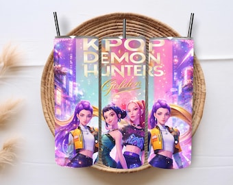 KPop Demon Hunter Tumbler Wrap | Derpy Anime PNG Sublimation Design (Digital Download)
