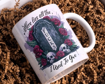 Spooky Halloween Mug Wrap: Watercolor Tombstone Design (PNG Digital Download)
